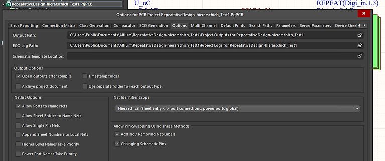 Einstellungen für PCB-Projekt in Altium Designer