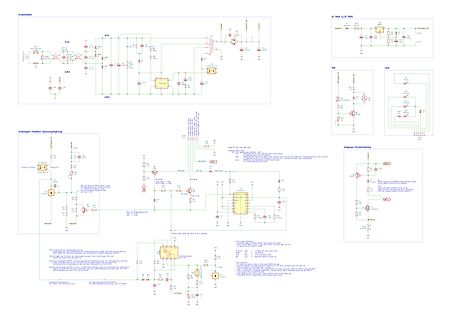 Schaltplan eines Netzteils mit Feedback und LED-Anzeige