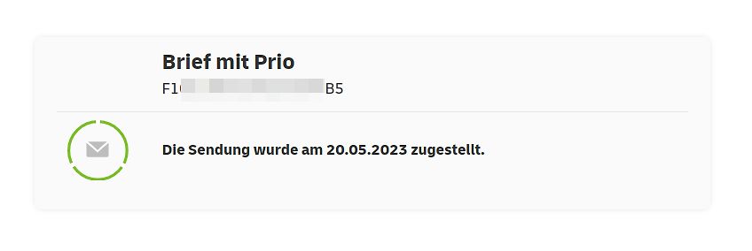 Sendungsstatus einer Postsendung