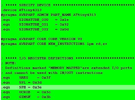 Assembler-Quellcode für ATtiny4313