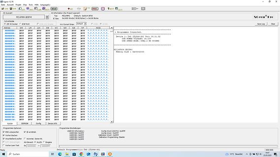 Software-Screenshot eines Mikrocontroller-Programmierers