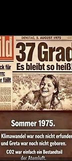 Meme über das Wetter 1975 und Klimawandel