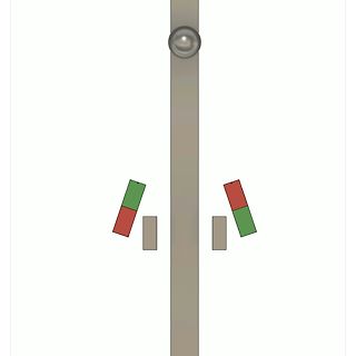 Abstrakte geometrische Grafik mit Kugel und Rechtecken