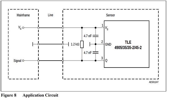 Schaltplan einer Sensor-Anwendung mit TLE-Baustein