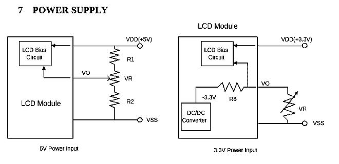 Schaltplan für LCD-Modul-Stromversorgung