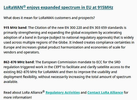 Text über LoRaWAN Spektrum Erweiterung in der EU