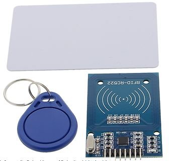 RFID-Modul, Schlüsselanhänger und weiße Karte