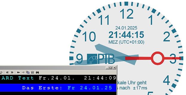 Digitaler Zeitvergleich PTB und ARD Text