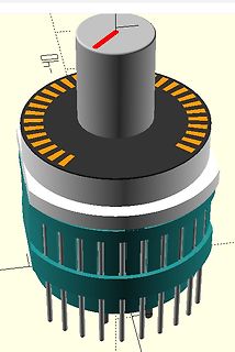 3D-CAD-Modell eines Potentiometers