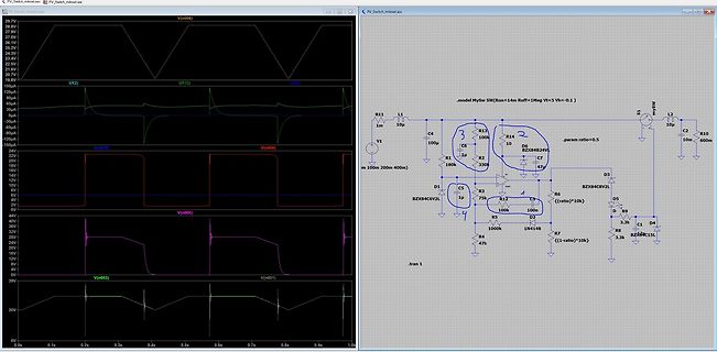 LTspice Simulation Schaltplan und Wellenformen