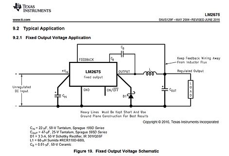 Schaltplan einer Fixed Output Voltage Application