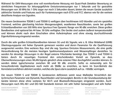 Werbetext für TDEMI S und TDEMI G Messgeräte