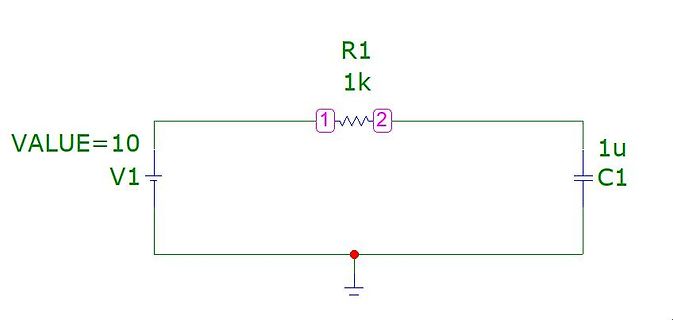 Schaltplan eines RC-Glieds
