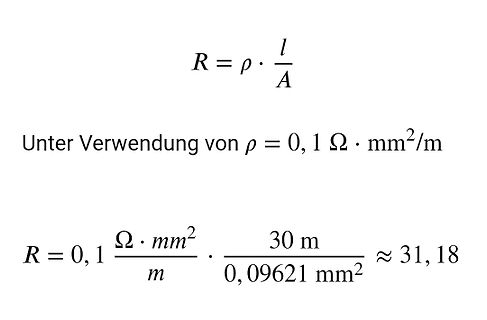 Berechnung des elektrischen Widerstands