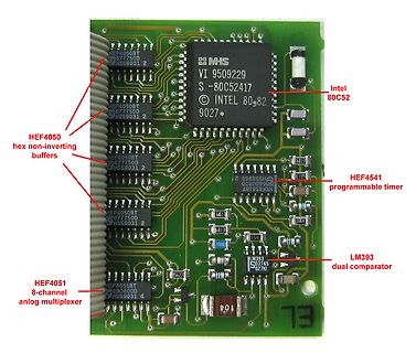 Leiterplatte mit Mikrocontroller und ICs