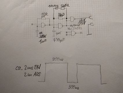 Handgezeichneter Schaltplan und Zeitdiagramm