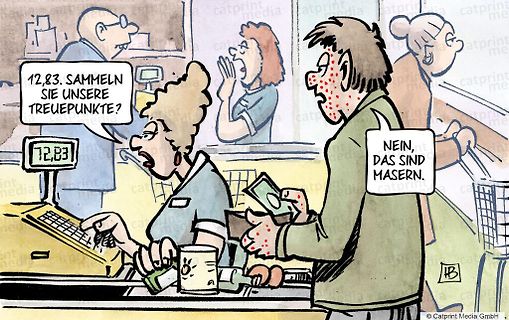 Comic über Verwechslung von Treuepunkten und Masern