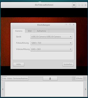 Einstellungen einer Kamera-Software