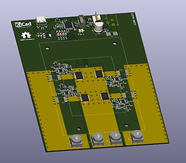 3D-Ansicht eines KiCad PCB-Layouts
