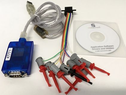 Messleitungen, USB-Adapter und Software-CD