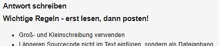 Regeln für Forenbeiträge