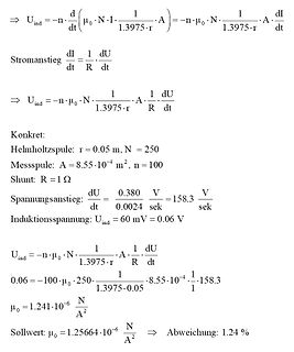 Mathematische Herleitung der Induktionsspannung einer Helmholtzspule