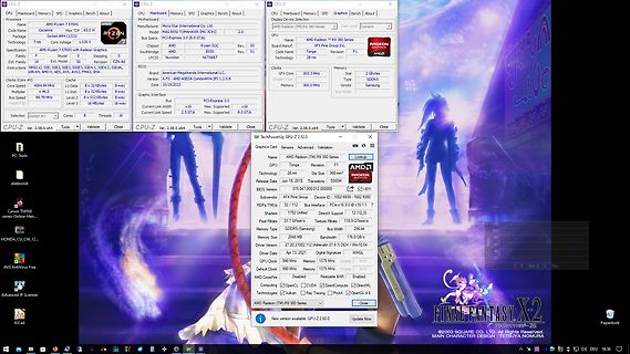 Desktop mit CPU-Z Fenster und Final Fantasy Hintergrund