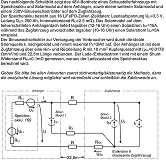 Schaltplan eines 48V-Bordnetzes für ein Teilfahrzeug