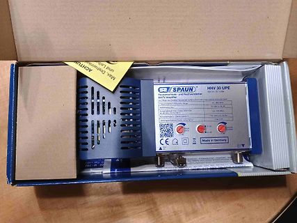 Spaun MATV Verstärker in einer Verpackung