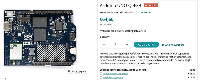 Webshop-Produktseite Arduino UNO Q 4GB