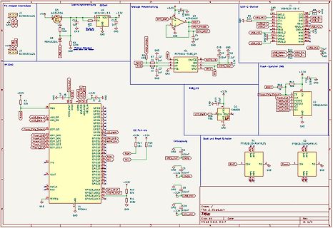 Elektronischer Schaltplan mit Mikrocontroller und USB-Anschluss
