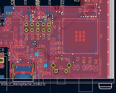 CAD-Ansicht eines Leiterplatten-Layouts