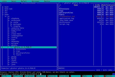 Screenshot eines Terminal-Dateimanagers