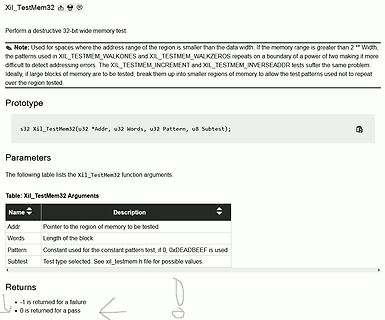 Dokumentation der Funktion Xil_TestMem32