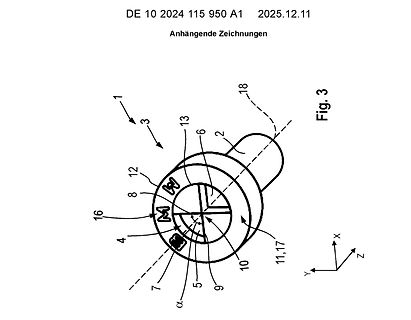 Technische Zeichnung einer Komponente aus einer Patentanmeldung
