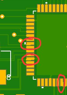 Ausschnitt eines PCB-Layouts mit Lötpads
