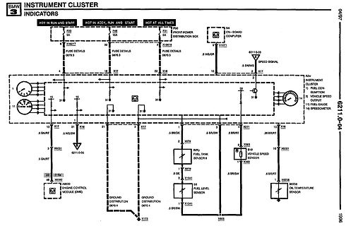 Schaltplan BMW Instrument Cluster Indikatoren