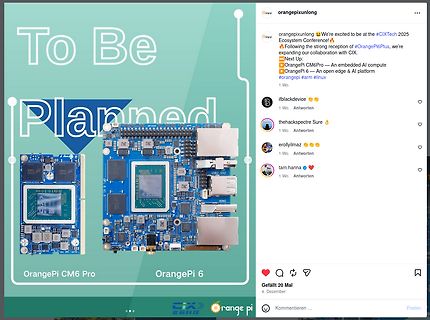 Instagram Post von Orange Pi zu CM6 Pro und Orange Pi 6