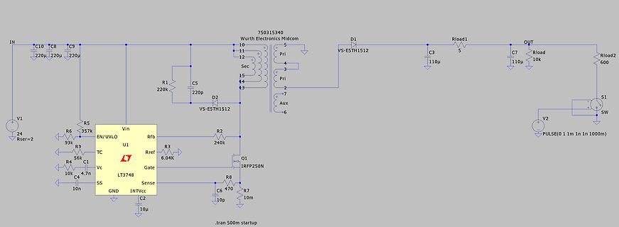 Schaltplan eines Schaltnetzteils mit LT3748
