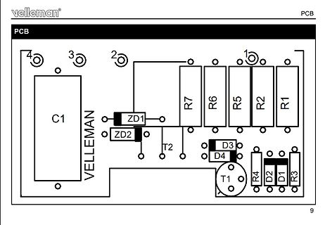 Leiterplatten-Layout einer Velleman Schaltung