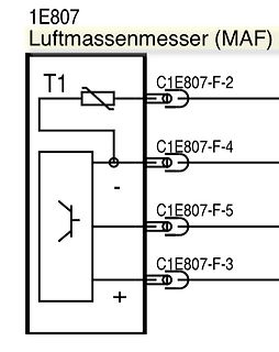 Schaltplan eines Luftmassenmessers (MAF)