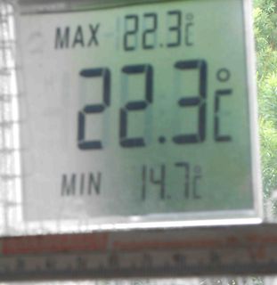 Display eines Thermometers