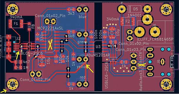 CAD-Ansicht eines Leiterplatten-Layouts