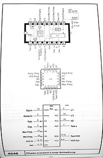 Schaltplan einer Phase-Locked-Loop-Schaltung mit IC 4046