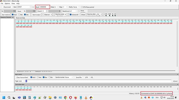 Screenshot eines Terminal-Programms HTerm