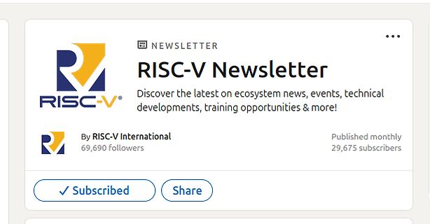 RISC-V Newsletter Anmeldung