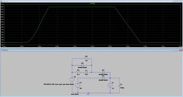 LTspice Simulation Schaltplan und Oszilloskop-Wellenform