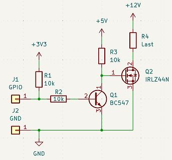 Schaltplan mit Bipolartransistor und MOSFET