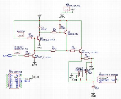 Schaltplan mit ESP32C3 und Spannungsregler