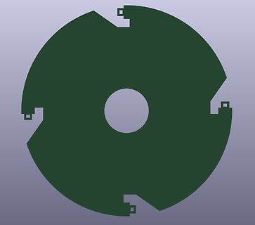 CAD-Ansicht eines kreisförmigen Leiterplatten-Layouts